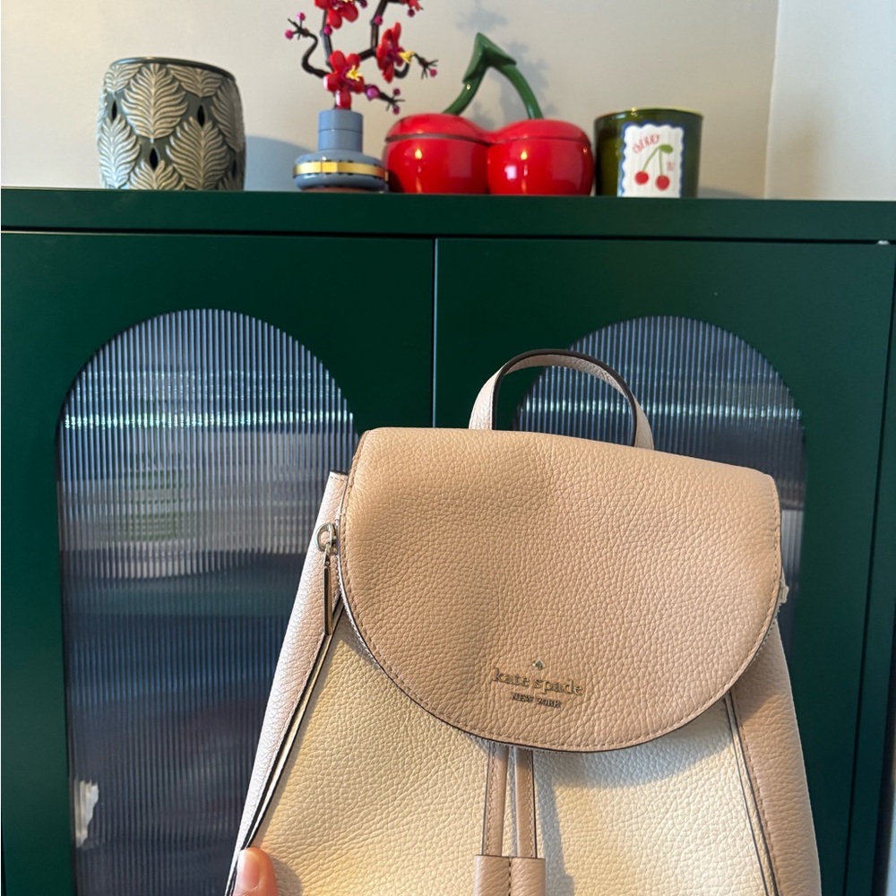 Kate Spade Tan and Cream Leather Backpack